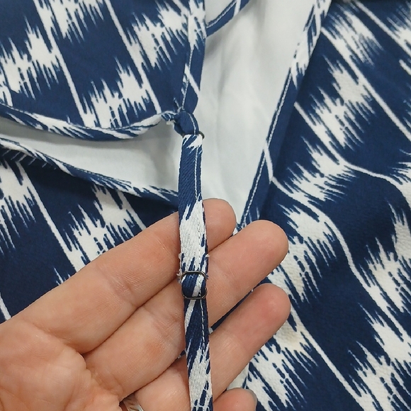 Mini Sun Dress Navy And White Desing, Sz Small, Flowy Ovesized, Gentle Used. - Picture 8 of 8